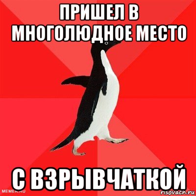 пришел в многолюдное место с взрывчаткой, Мем  социально-агрессивный пингвин