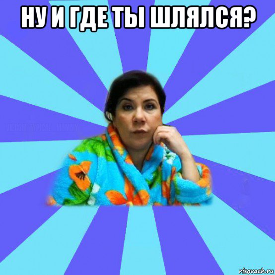 ну и где ты шлялся? , Мем типичная мама