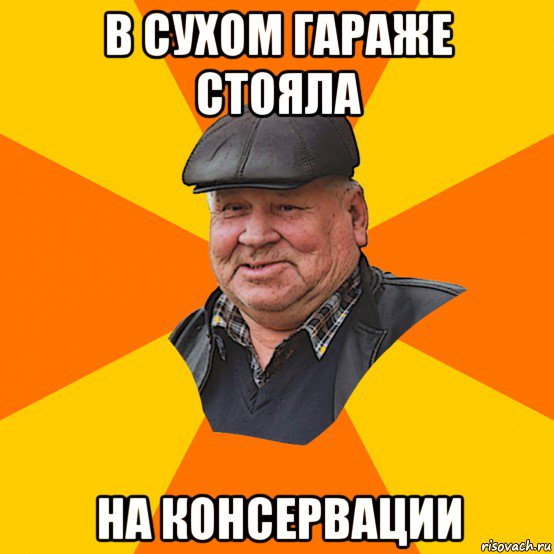 в сухом гараже стояла на консервации