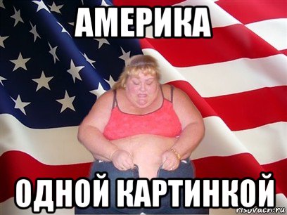 америка одной картинкой, Мем Толстая американка