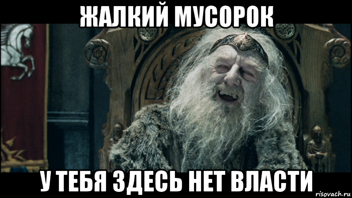 жалкий мусорок у тебя здесь нет власти