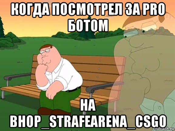 когда посмотрел за pro ботом на bhop_strafearena_csgo, Мем Задумчивый Гриффин