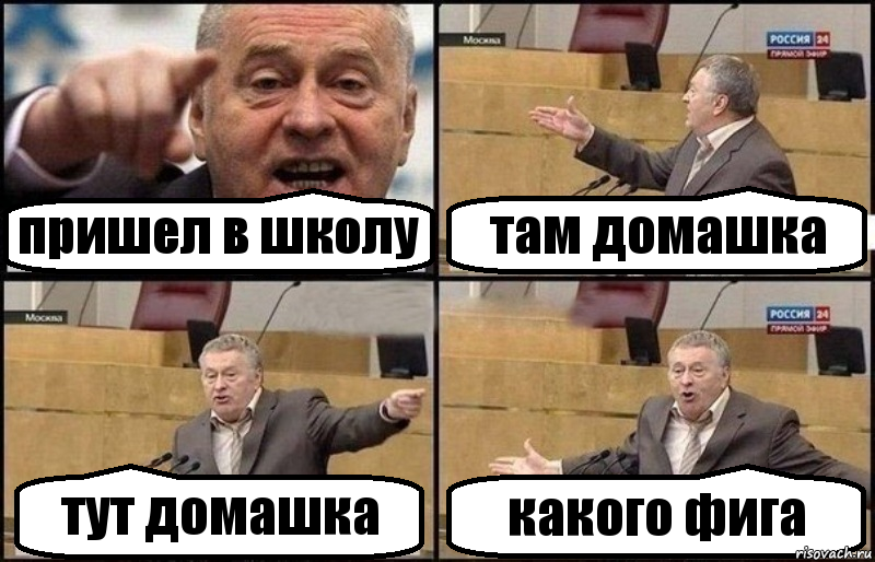 пришел в школу там домашка тут домашка какого фига, Комикс Жириновский