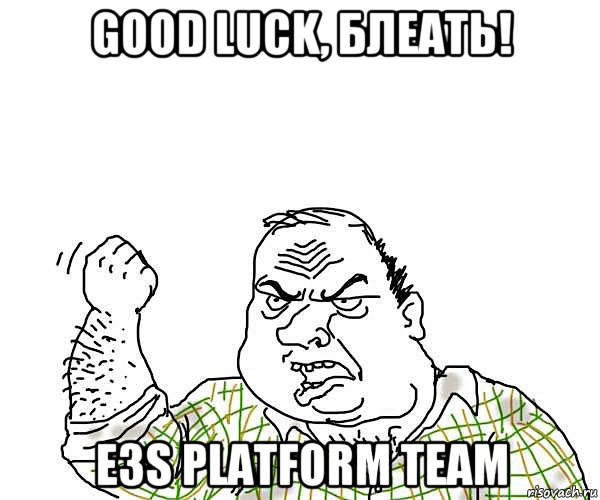 good luck, блеать! e3s platform team, Мем будь мужиком