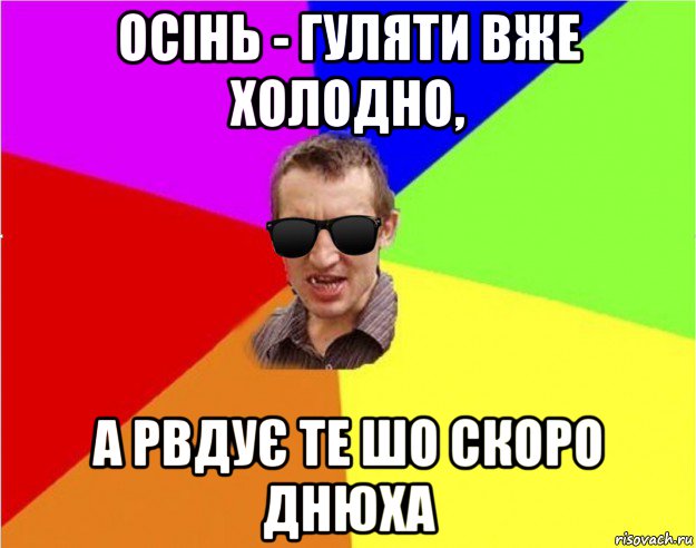 осінь - гуляти вже холодно, а рвдує те шо скоро днюха, Мем Чьоткий двiж