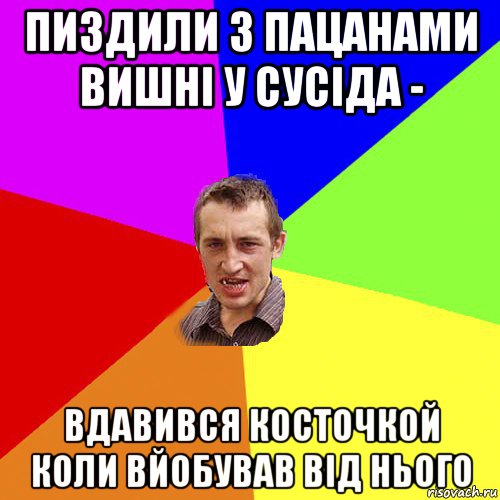 пиздили з пацанами вишні у сусіда - вдавився косточкой коли вйобував від нього, Мем Чоткий паца