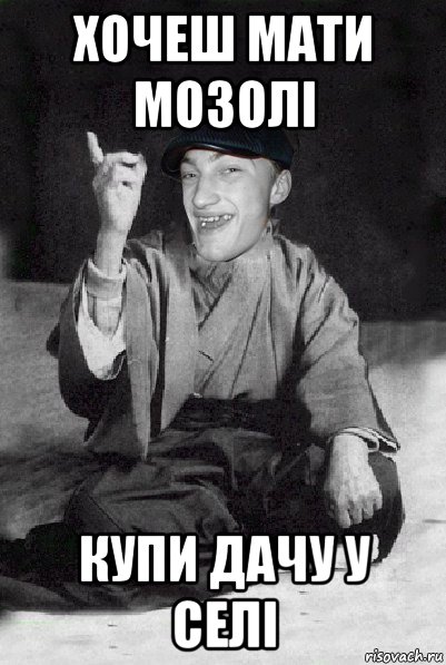 хочеш мати мозолі купи дачу у селі