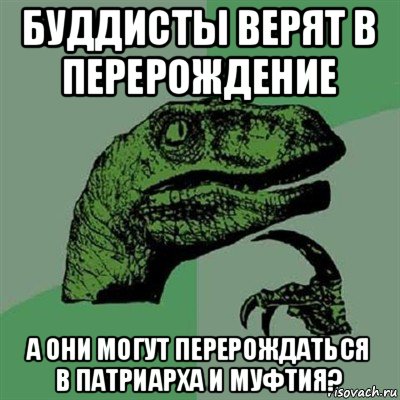 буддисты верят в перерождение а они могут перерождаться в патриарха и муфтия?, Мем Филосораптор