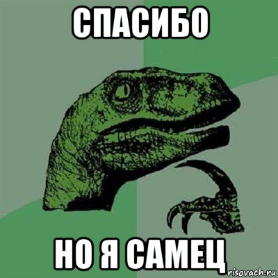 спасибо но я самец, Мем Филосораптор