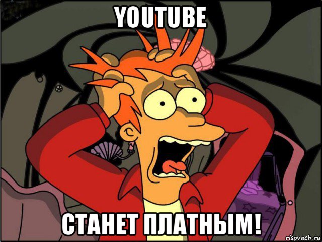 youtube станет платным!, Мем Фрай в панике