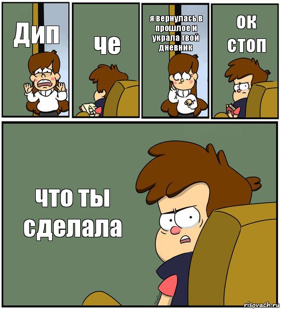 Дип че я вернулась в прошлое и украла твой дневник ок стоп что ты сделала, Комикс   гравити фолз