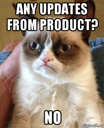 any updates from product? no, Мем Grumpy Cat small