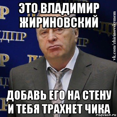 это владимир жириновский добавь его на стену и тебя трахнет чика, Мем Хватит это терпеть (Жириновский)