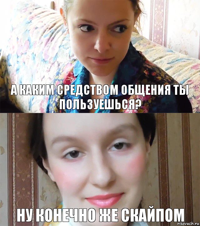 А каким средством общения ты пользуешься? Ну конечно же скайпом, Комикс  Каким ты пользуешься