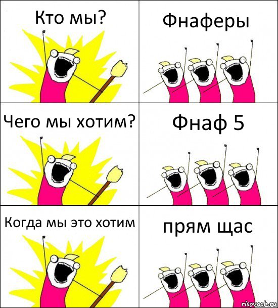 Кто мы? Фнаферы Чего мы хотим? Фнаф 5 Когда мы это хотим прям щас, Комикс кто мы