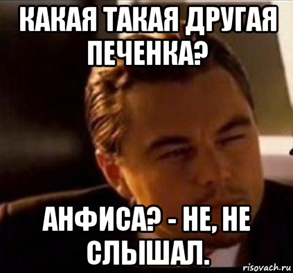 какая такая другая печенка? анфиса? - не, не слышал., Мем леонардо ди каприо