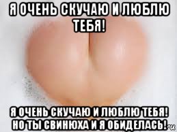 я очень скучаю и люблю тебя! я очень скучаю и люблю тебя! но ты свинюха и я обиделась!
