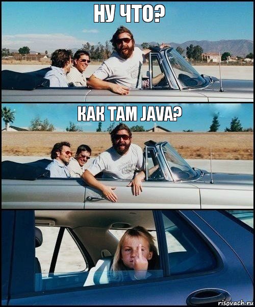 Ну что? Как там Java?, Комикс   Мальчишник (показывает средний палец)