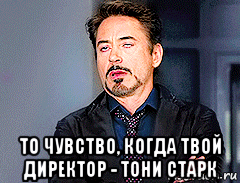  то чувство, когда твой директор - тони старк