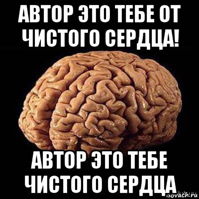 автор это тебе от чистого сердца! автор это тебе чистого сердца, Мем мозг