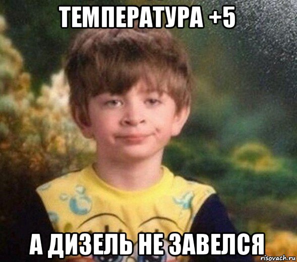 температура +5 а дизель не завелся, Мем Недовольный пацан