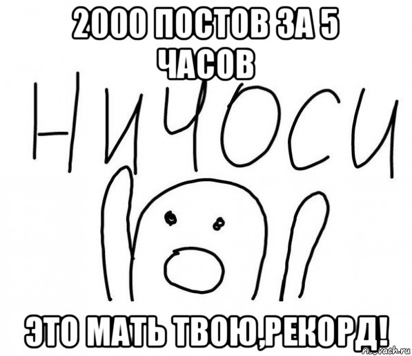 2000 постов за 5 часов это мать твою,рекорд!, Мем  Ничоси