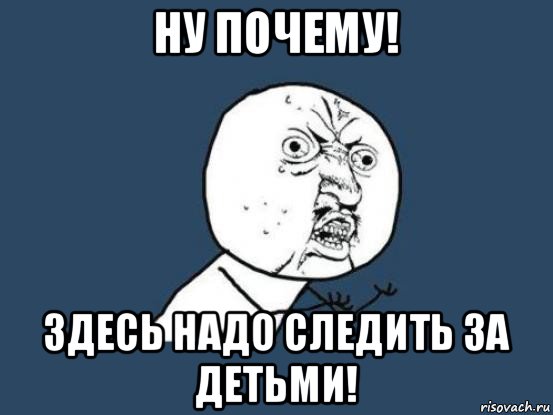 ну почему! здесь надо следить за детьми!, Мем Ну почему