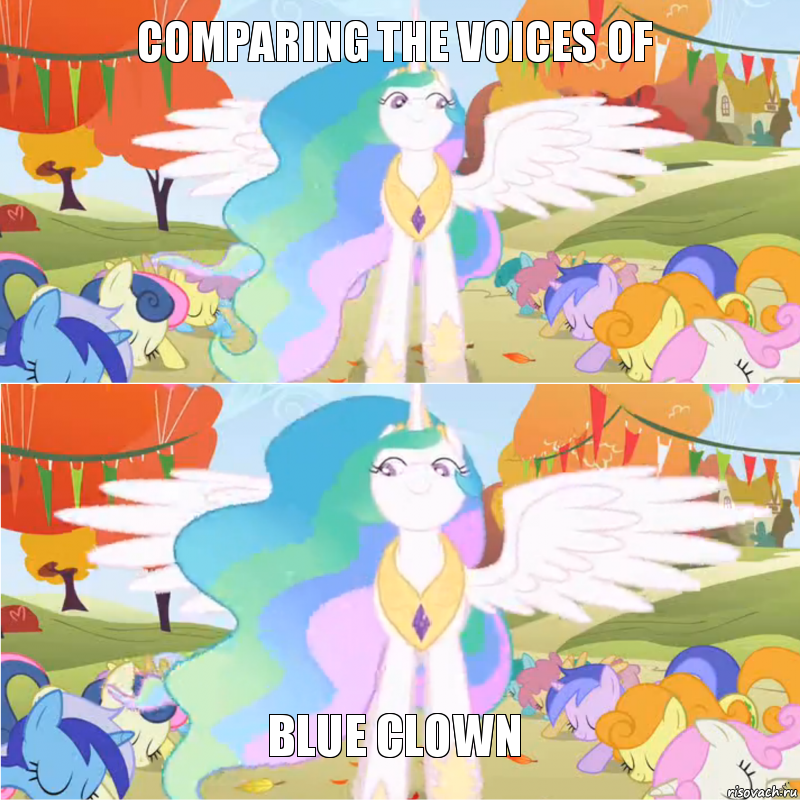 Comparing the voices of Blue Clown