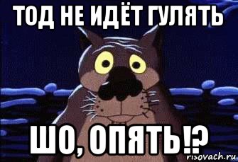 тод не идёт гулять шо, опять!?