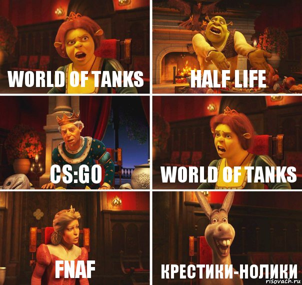 World of tanks half life CS:GO World of tanks fnaf крестики-нолики, Комикс  Шрек Фиона Гарольд Осел