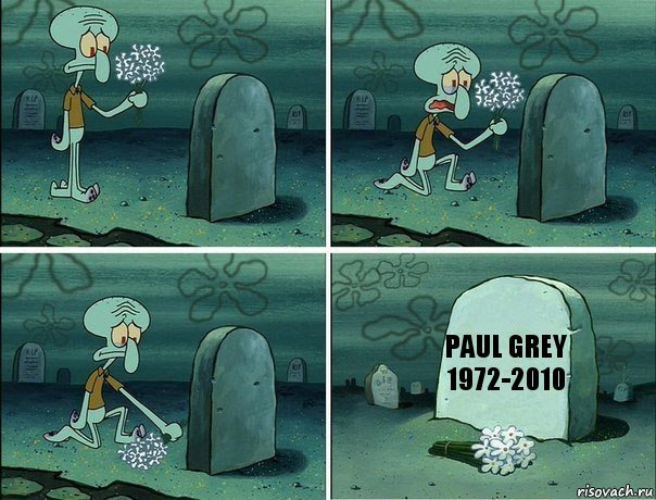 PAUL GREY 1972-2010, Комикс  Сквидвард хоронит