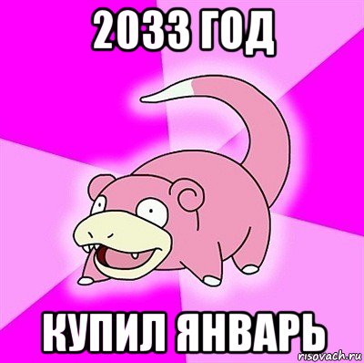 2033 год купил январь, Мем слоупок