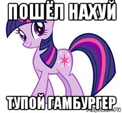 пошёл нахуй тупой гамбургер