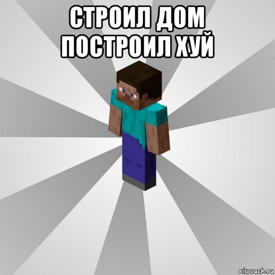 строил дом построил хуй , Мем Типичный игрок Minecraft