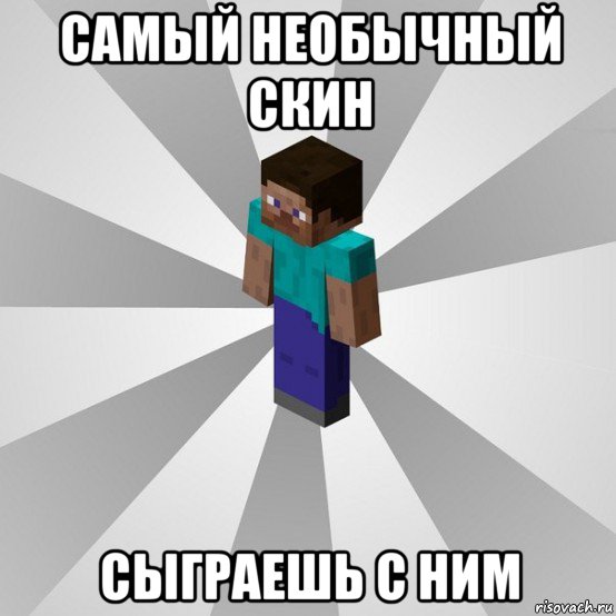 самый необычный скин сыграешь с ним, Мем Типичный игрок Minecraft