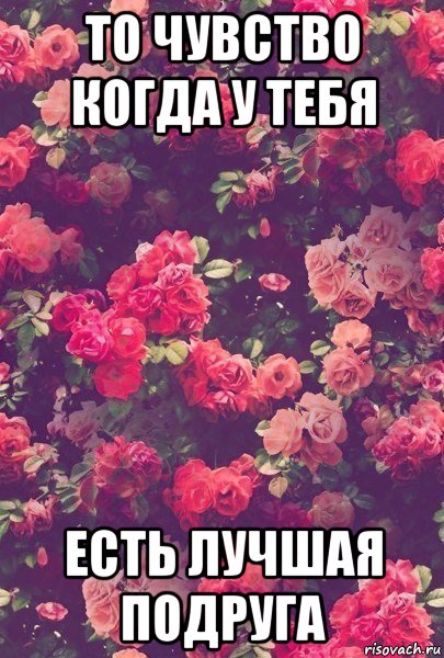 то чувство когда у тебя есть лучшая подруга