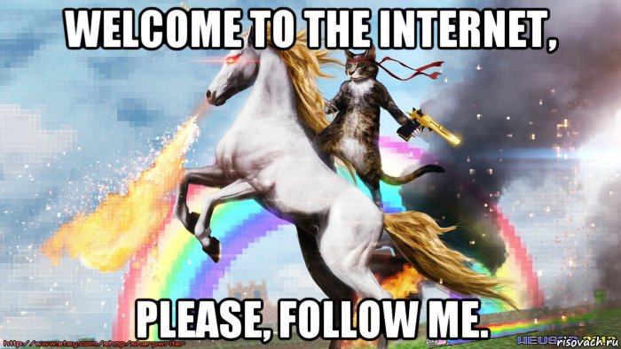 welcome to the internet, please, follow me., Мем Welcome to the Internet