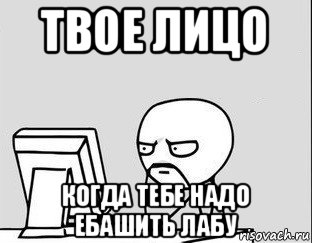 твое лицо когда тебе надо ебашить лабу
