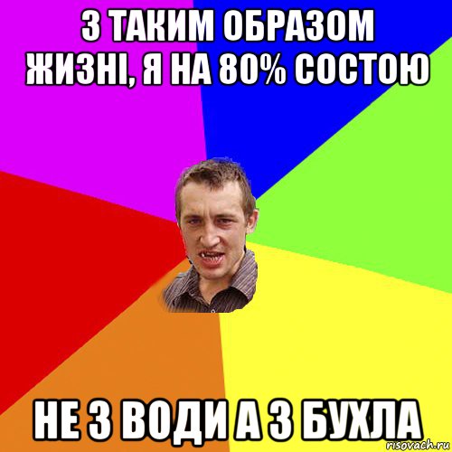 з таким образом жизні, я на 80% состою не з води а з бухла, Мем Чоткий паца