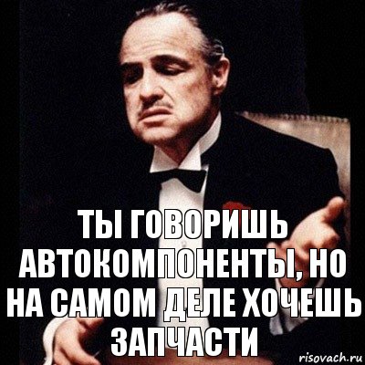 Ты говоришь Автокомпоненты, но на самом деле хочешь Запчасти, Комикс Дон Вито Корлеоне 1