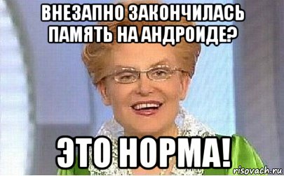 внезапно закончилась память на андроиде? это норма!, Мем Это норма