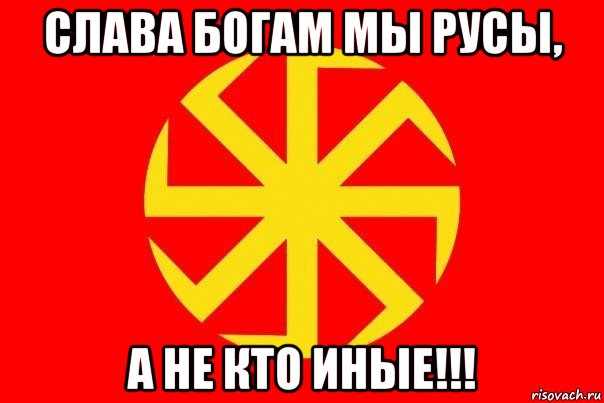 слава богам мы русы, а не кто иные!!!, Мем Флаг родноверов