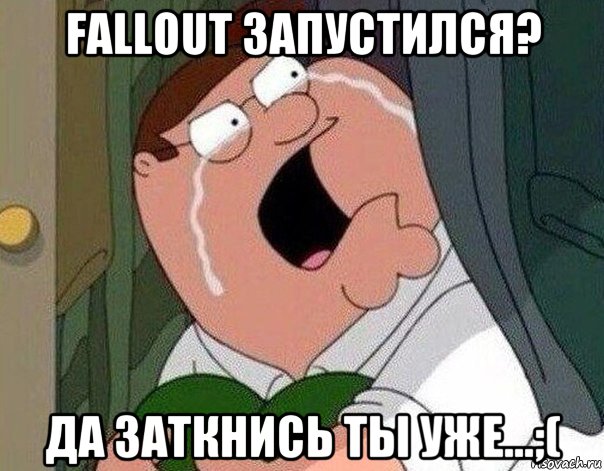 fallout запустился? да заткнись ты уже...;(, Мем Гриффин плачет