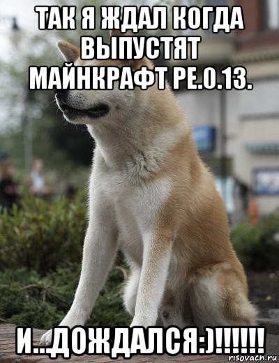 так я ждал когда выпустят майнкрафт ре.0.13. и…дождался:)!!!!!!, Мем  Хатико ждет