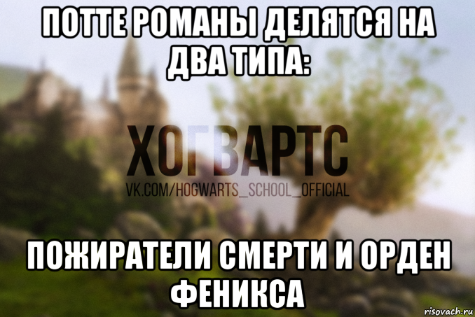 потте романы делятся на два типа: пожиратели смерти и орден феникса