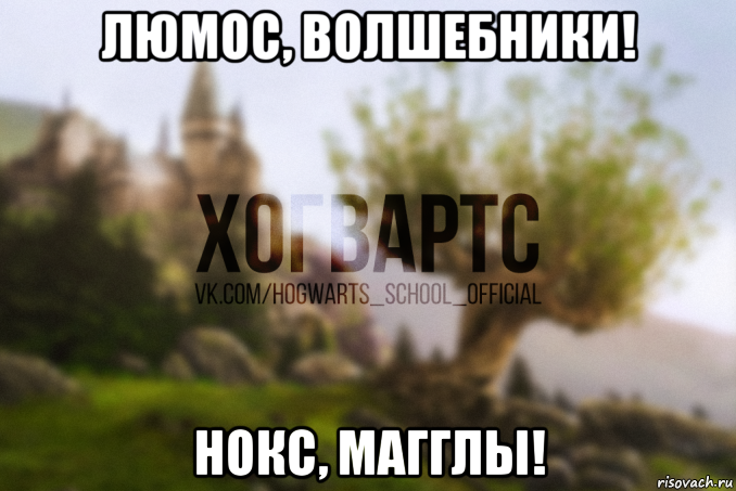 люмос, волшебники! нокс, магглы!, Мем Хогвартс