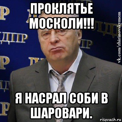 проклятье москоли!!! я насрал соби в шаровари., Мем Хватит это терпеть (Жириновский)