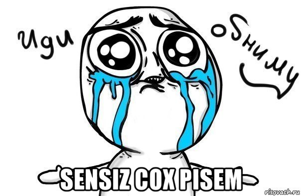  sensiz cox pisem, Мем Иди обниму