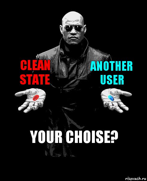 clean state another user Your choise?, Комикс Выбор