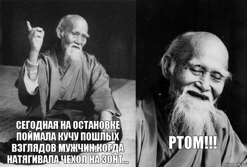 Сегодная на остановке поймала кучу пошлых взглядов мужчин,когда натягивала чехол на зонт... РТОМ!!!, Комикс Мудрец-монах (2 зоны)